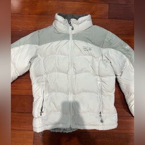 Mountain Hardwear White Grey Puffer Down Jacket Sz. S